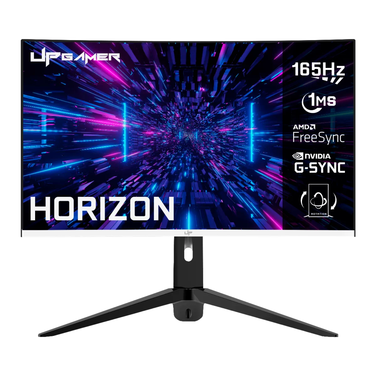 Monitor UP Gamer HORIZON 27" Full HD Tela Curvo RGB 165Hz 1Ms HDMI DP FreeSync HZ27VA165WT