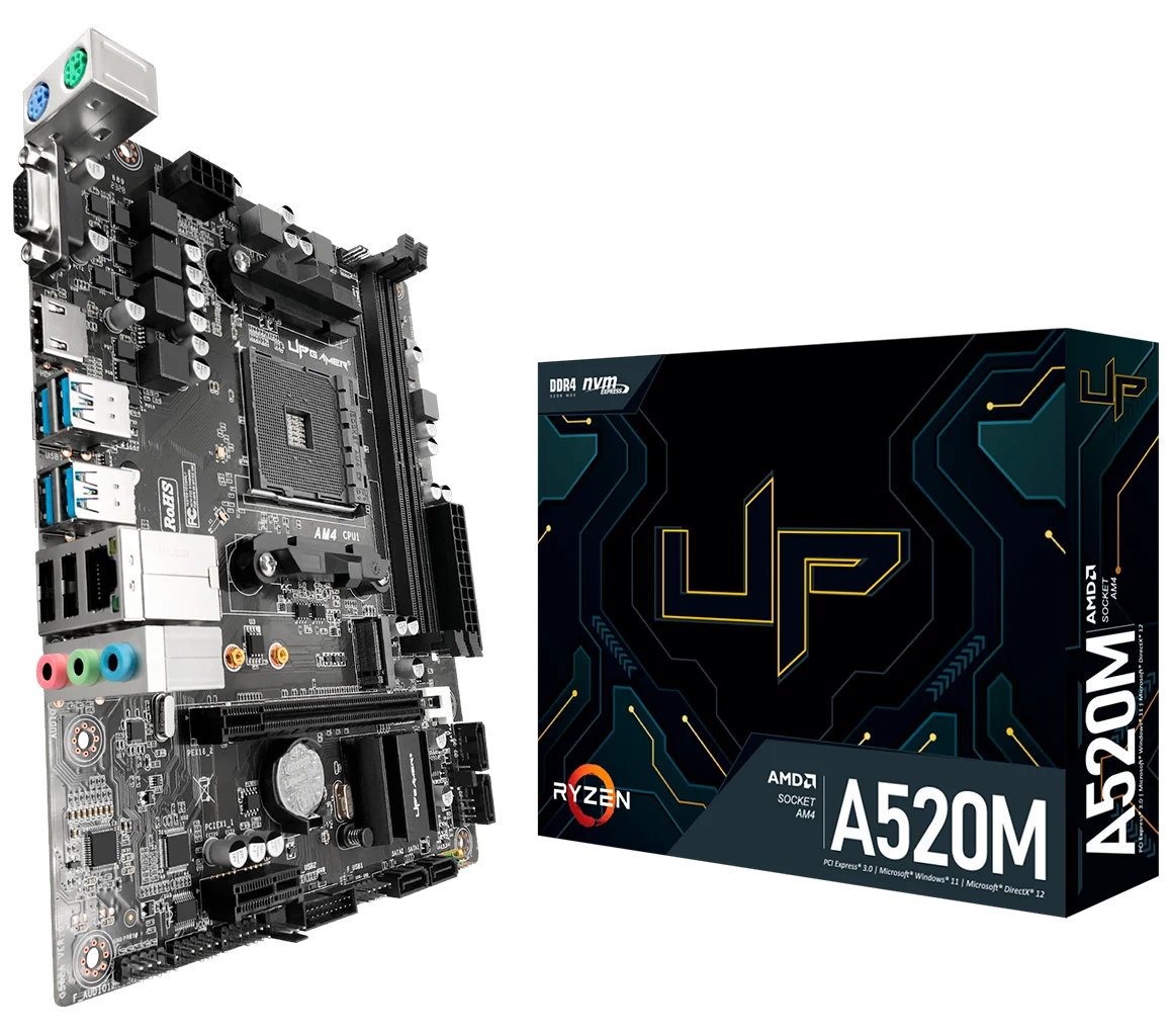 Placa Mãe UP Gamer A520M AMD AM4 m-ATX DDR4 M.2 NVMe UP-A520M