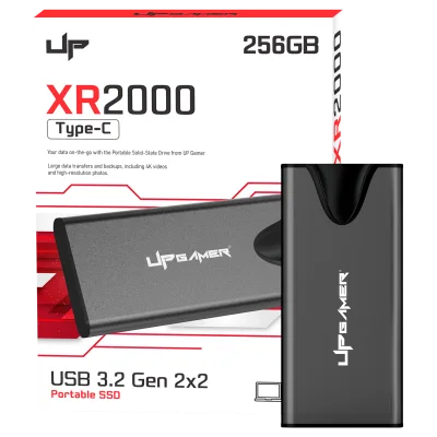 SSD Externo XR2000 256GB USB-C 3.2 até 2000 MB/s leitura 1200 MB/s gravação