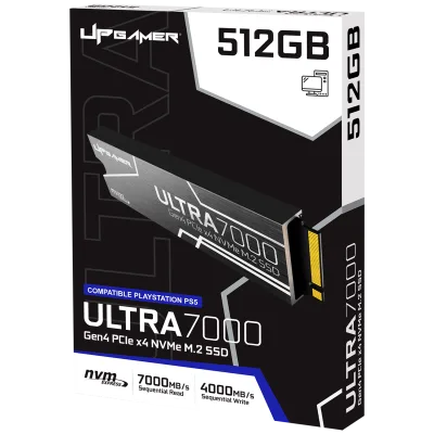 SSD Ultra 7000 512GB M.2 NVMe Express com Dissipador até 7000MB/s Leitura / até 4000MB/s de gravação