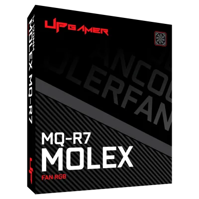 Ventoinha de Gabinete  MQ-R7 UP-MQ-R7-01-120-MOLEX ARGB 12v MOLEX 120mm Black