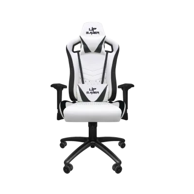 Cadeira Gamer  Deluxe PRO Branca Com Almofadas Retrátil Reclinável