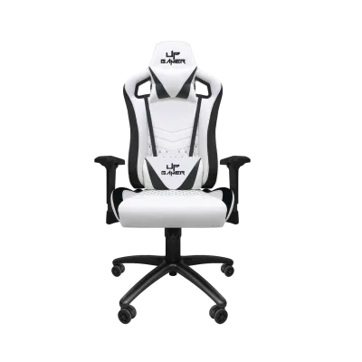 Cadeira Gamer  Deluxe PRO Branca Com Almofadas Retrátil Reclinável